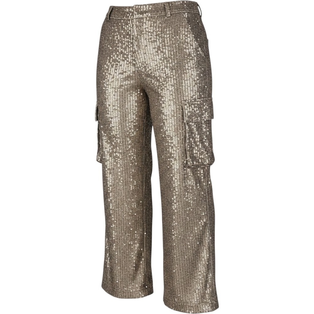 On 34th Pants Womens 8 Silver Sequin Cargo Knit Pull On Lined High Rise‎ NEW NWT